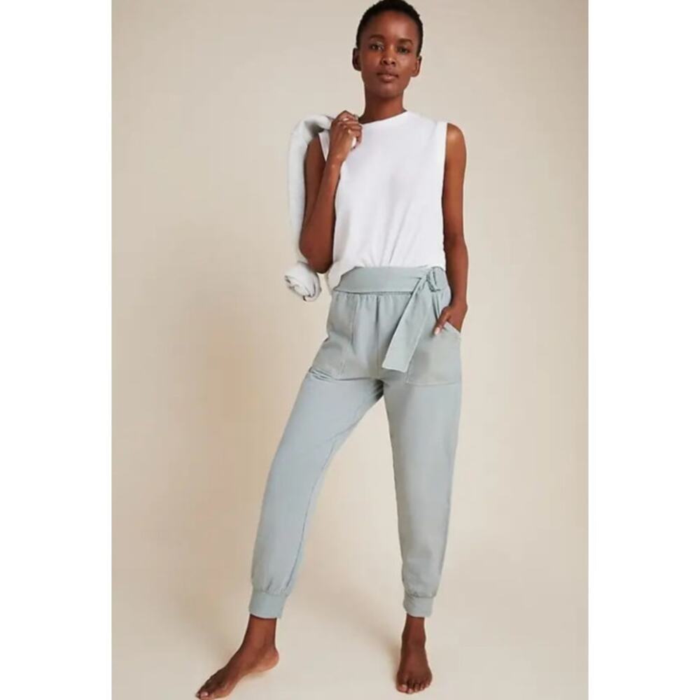 Anthro Saturday Sunday Sydney Joggers Light Blue Tie Waist M